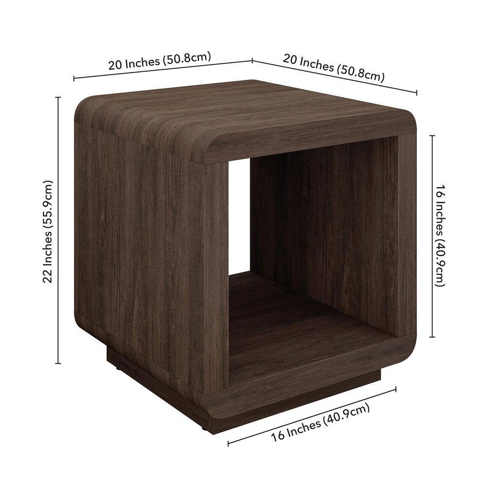 Lonni 20 in. Brown Oak Square MDF Top End Table - thumbnail 7
