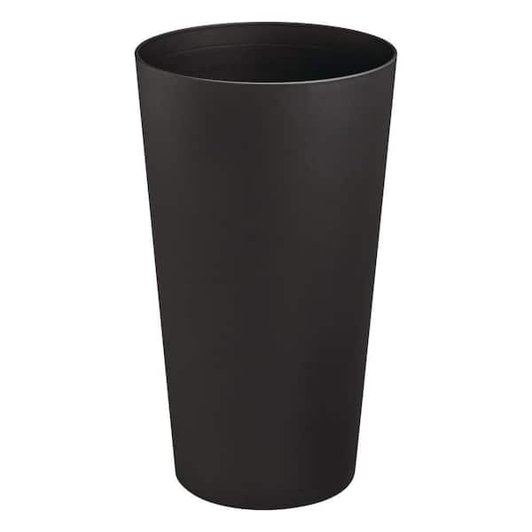 Vigoro 11.5 in. Harmony Modern Matte Black Plastic Planter (11.5 in. D x 20 in. H)