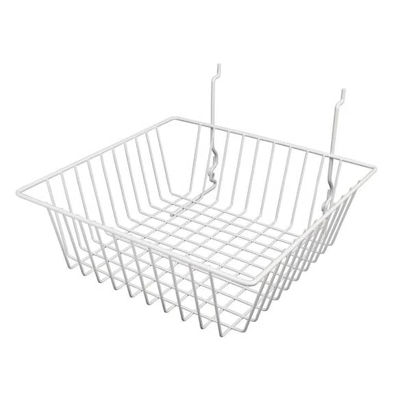 Econoco 12 in. W x 12 in. D x 4 in. H White Small Wire Basket (Pack of 6)