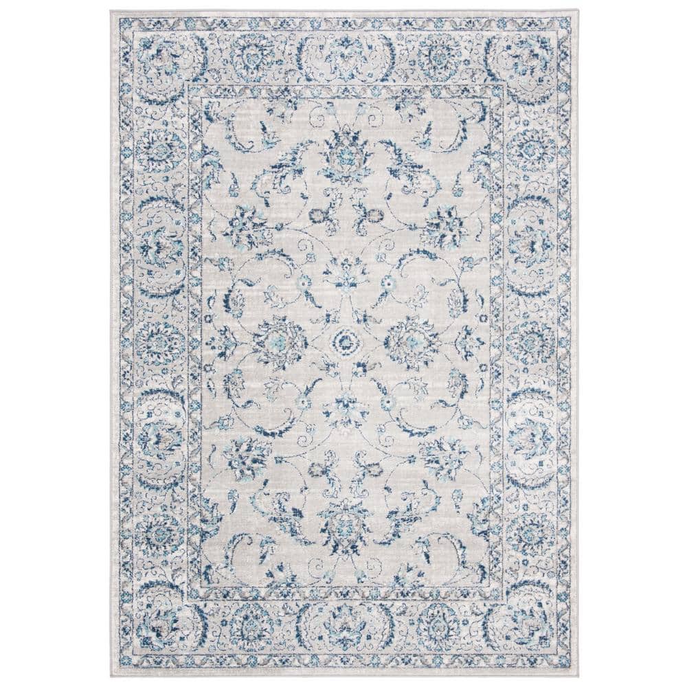 Brentwood 5'3" x 7'6" Blue Synthetic Stain-Resistant Area Rug
