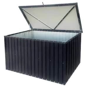 72 in. W x 34.8 in. D x 37 in. H Black Metal Outdoor Storage Cabinet Metal Storage Box 344 Gal. Capacity