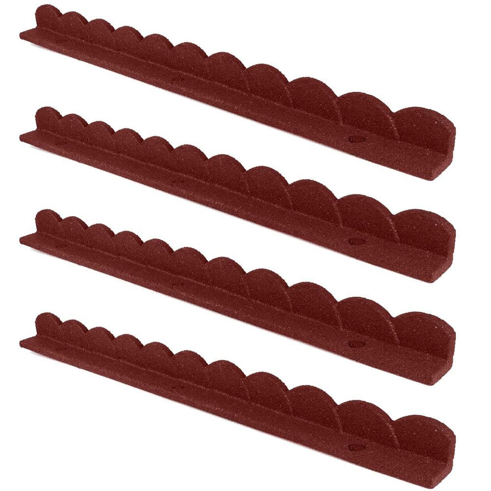 48 in. L x 3.5 in. H Garden Red L-Shaped Flexible Rubber Scalloped No-Dig Edging for Landscaping (4-Pack) price history on PriceWatchPro