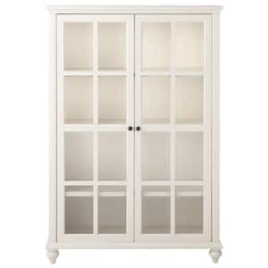 Hamilton Off-White 60 in. 4-Shelf Bookshelf with Adjustable Shelves