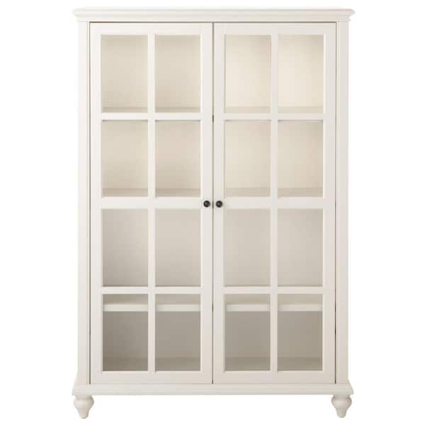 Home Decorators Collection 60 In Polar, White Bookcase With Glass Doors
