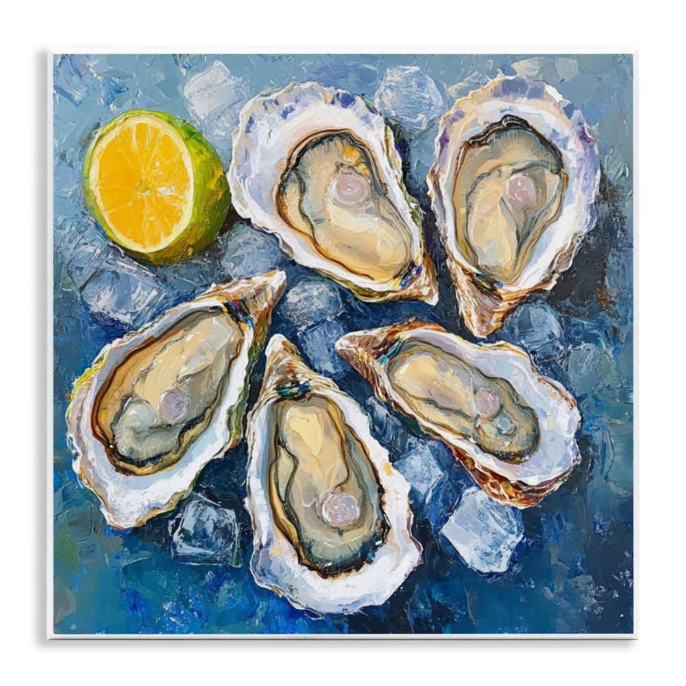 Lemon and Oysters Seafood by LSR Design Studio Unframed Food Graphic Art Print 12 in. x 12 in. price history on PriceWatchPro