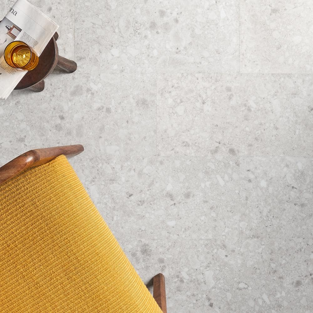 Silver Beige 12" x 24" Matte LVT Tile with Water Protection