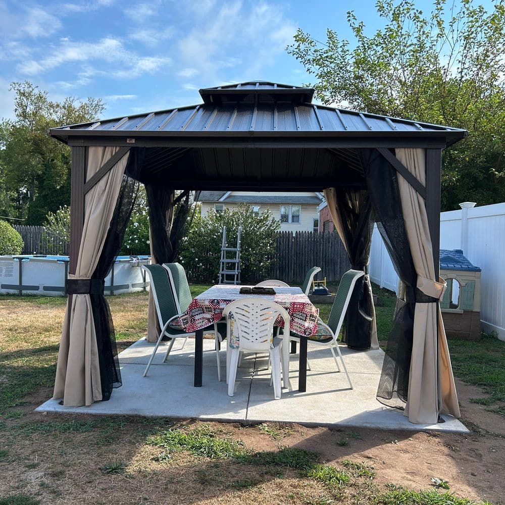 PURPLE LEAF 10 ft. x 10 ft. Bronze Aluminum Outdoor Hardtop Gazebo