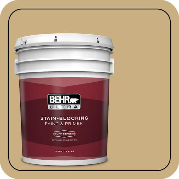 BEHR ULTRA 5 gal. #S310-4 Perennial Gold Extra Durable Flat Interior Paint & Primer