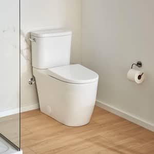 Essence 2-piece 1.28 GPF Single Flush Elongated Toilet with Left Hand Trip Lever in Alpine White, Seat Included