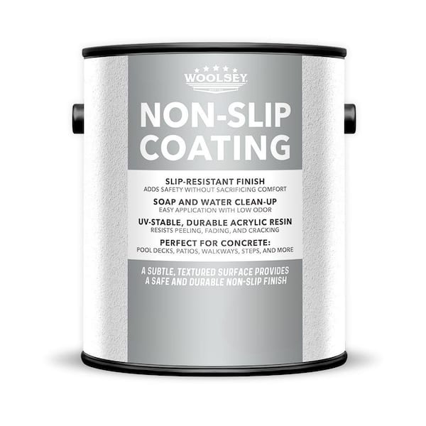 190606 1-Gl White Non-Slip Acrylic Textured Concrete Deck/Patio Coating, Self-Priming, Fast Dry Formula, Matte Finish