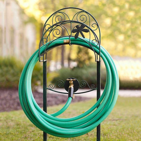 125 ft. Green Steel Dragonfly w/Spigot Hose Stand Garden Hose Reel