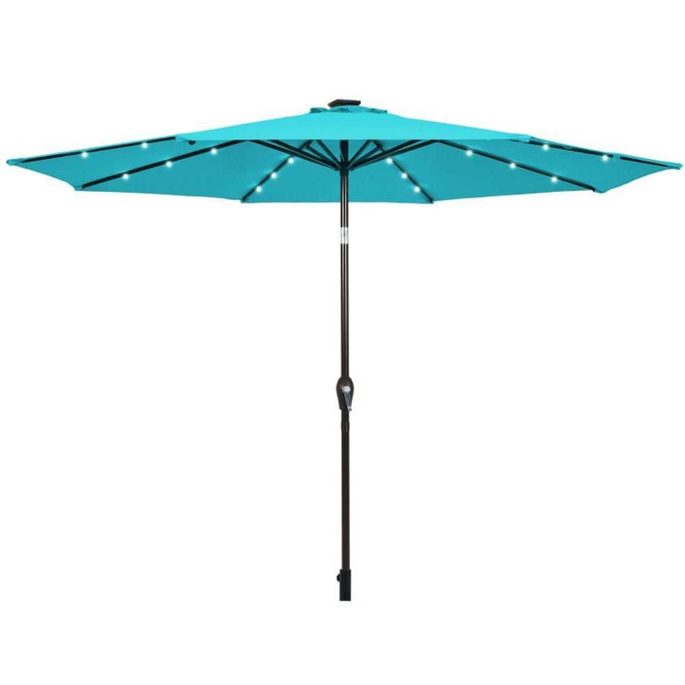10 ft. Steel Push Button Hexagon Market Patio Umbrella in Turquoise price history on PriceWatchPro