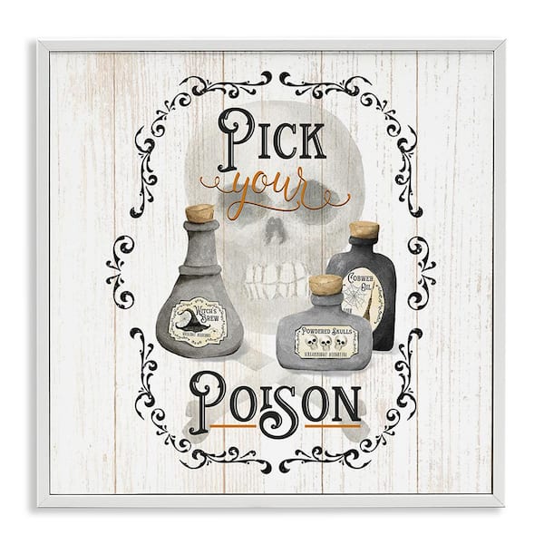 Stupell Industries Halloween Poison Jars by Deane Beesley 1 Piece Framed Graphic Print Typography Poster Art Print 17 in. x 17 in.