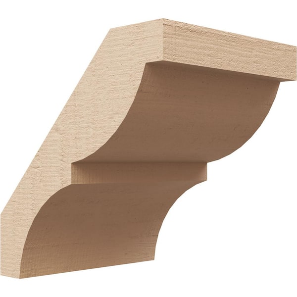 Ekena Millwork 5 in. x 6 in. x 6 in. Valencia Rough Cedar Woodgrain Timberthane Polyurethane Knee Brace, Primed