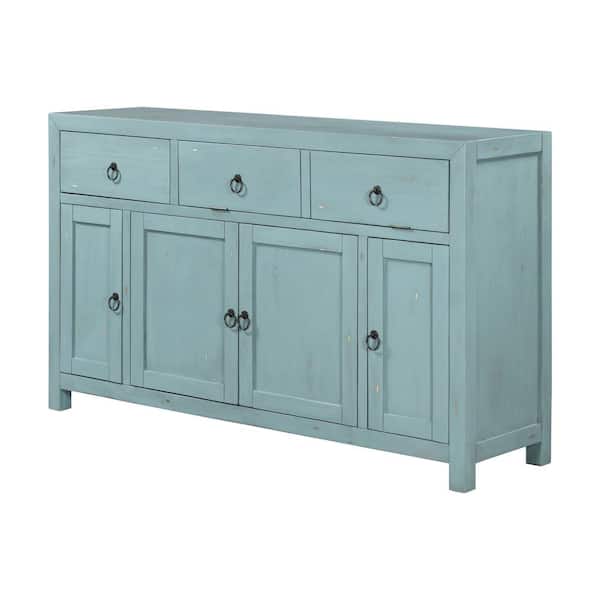 Utopia 4niture Glaze Green Sideboard with 4-Door Cabinet, Drawers and Shelves
