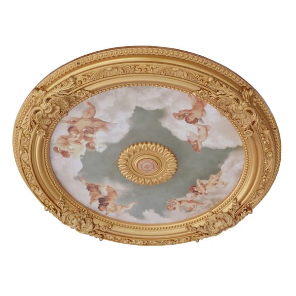 AFD 36 in. x 2.50 in. x 36 in. Cherubs Sky Round Chandelier Polysterene Ceiling Medallion Moulding