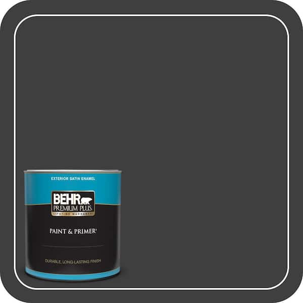 BEHR PREMIUM PLUS 1 qt. #770F-7 Beluga Satin Enamel Exterior Paint & Primer