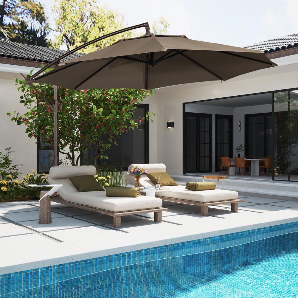 charcoal patio umbrella 10' Classic Square AKZ Tilting Cantilever BLACK LABEL Color:PFGD-Pufferfish Gold Update Exhaust Pipe For enhances air circulation