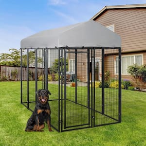 71.7 in. x 94.5 in. x 47.2 in. Large Metal Frame Dog Kennel with Removable Roof