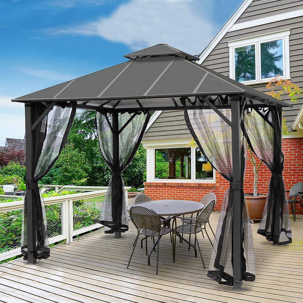 LAUREL CANYON 10 ft. x 10 ft. Insulated Aluminum Outdoor Patio Gazebo ...