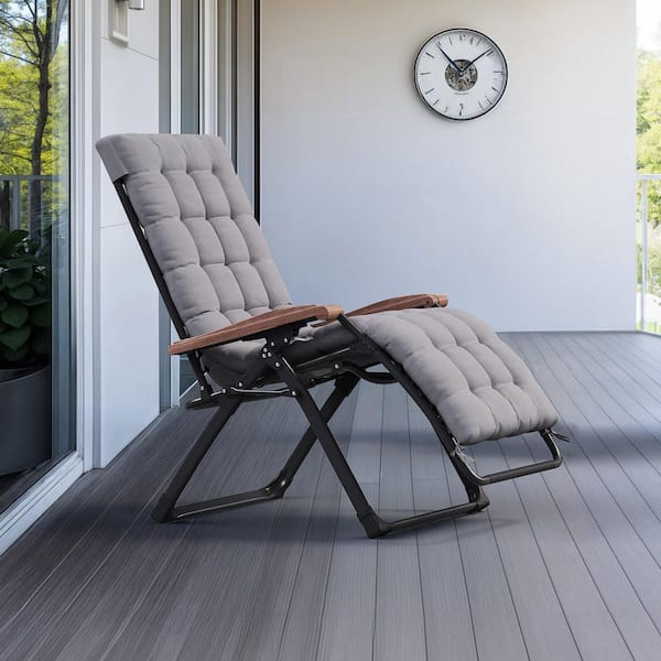 PURPLE LEAF Oversized Zero Gravity 1 Piece Metal Outdoor Chaise