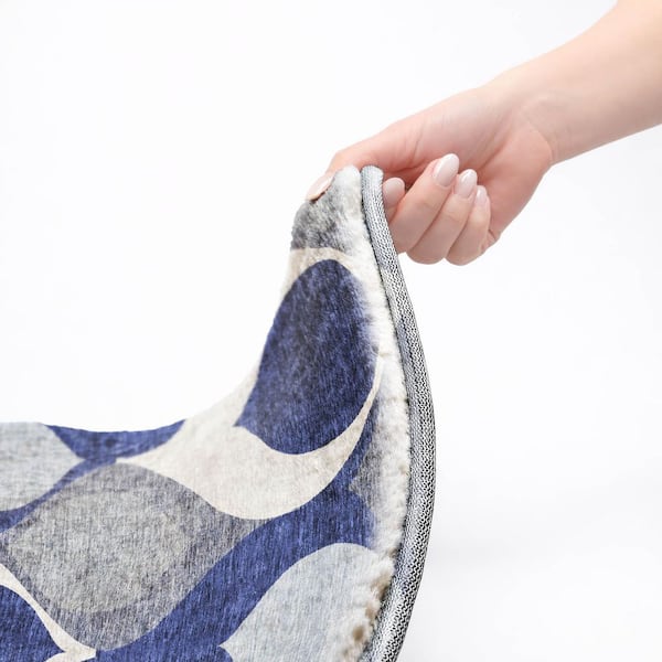 Dream Shag Premium Machine Washable Abstract ADS749 Navy 10 ft. x 14 ft. Area Rug