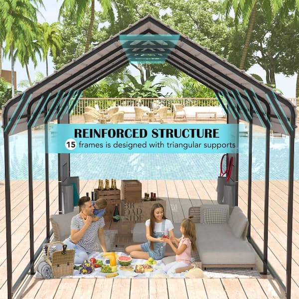 hito_eo　新品 OUTDOOR PRODUCTS for SALON Outsunny 20x33 Party Tent for Weddings, White & Gray | Aosom.com