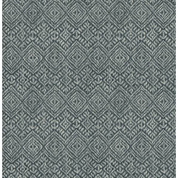 A-Street Prints Blue Gallivant Woven Geometric Wallpaper Sample