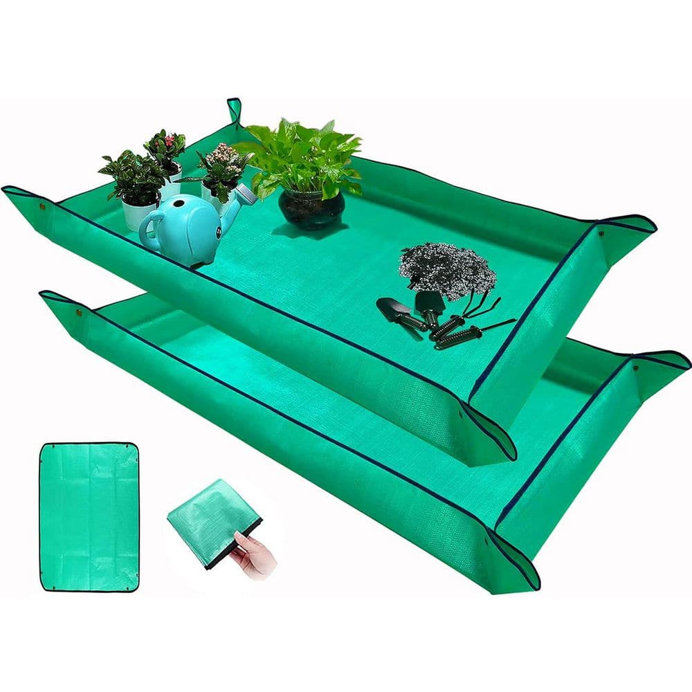 2-Piece Plant Repotting Mat 43.3 in. x 29.5 in. Thickened Foldable Waterproof Tray Mess Control Portable Gardening Mat price history on PriceWatchPro