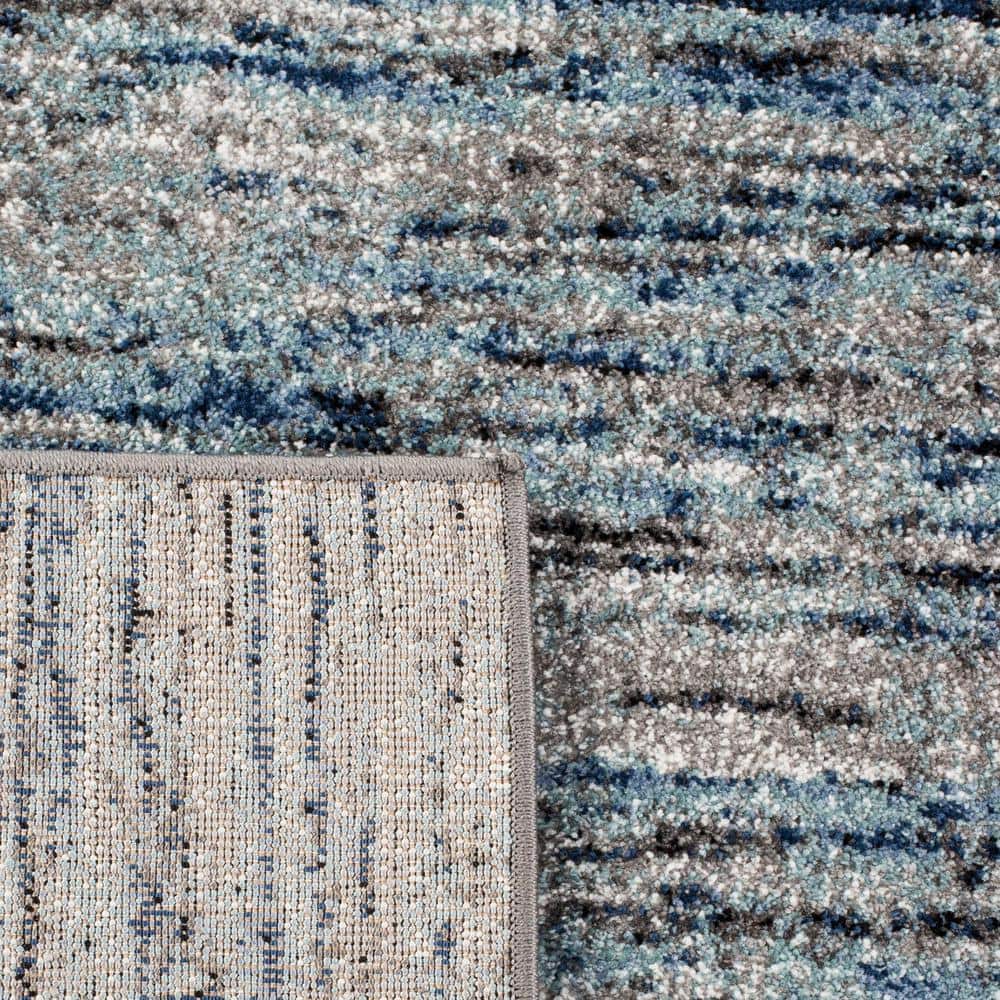 Celestial Spark Blue and Gray 2'3" x 8' Easy-Care Runner Rug