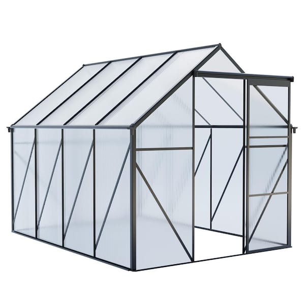 Unbranded 75 in. W x 98 in. D x 77 in. H Aluminum Heavy Duty Black Greenhouse