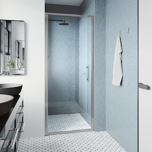 Astoria 30 in. W x 76 in. H Space Saving Framed Pivot Shower Door in Chrome with Clear Glass