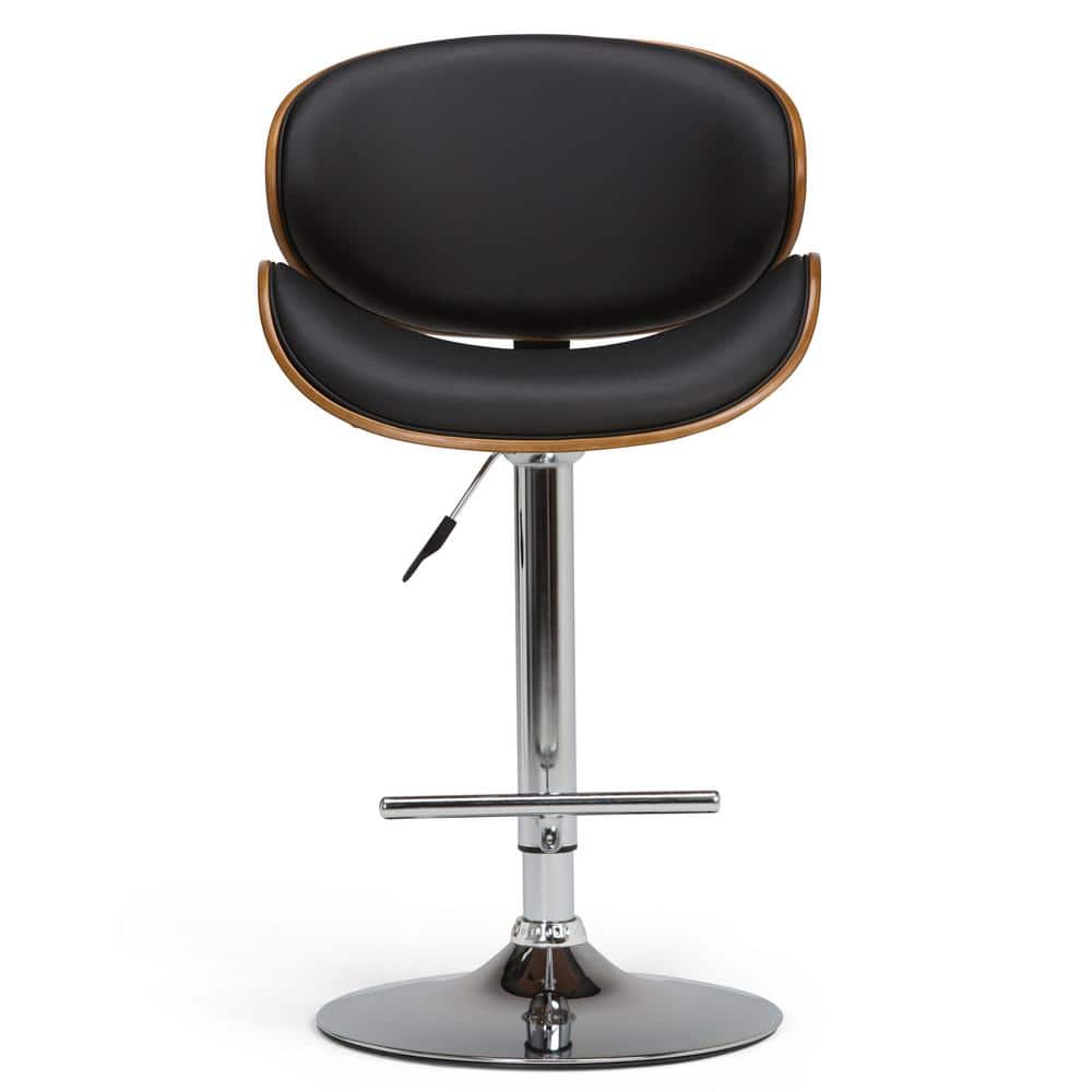Mid Century Modern Sheldon Adjustable Swivel Stool in Charcoal Grey Linen