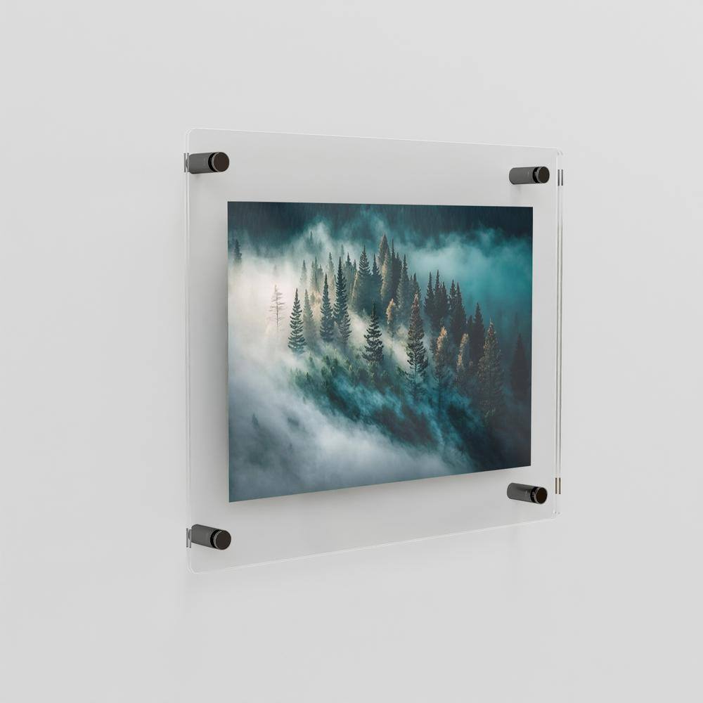 23" x 23" Black Acrylic Floating Wall Photo Frame Set