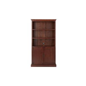 Royce 72 in. Smokey Brown Wood 3-Shelf Standard Bookcase with Adjustable Shelves