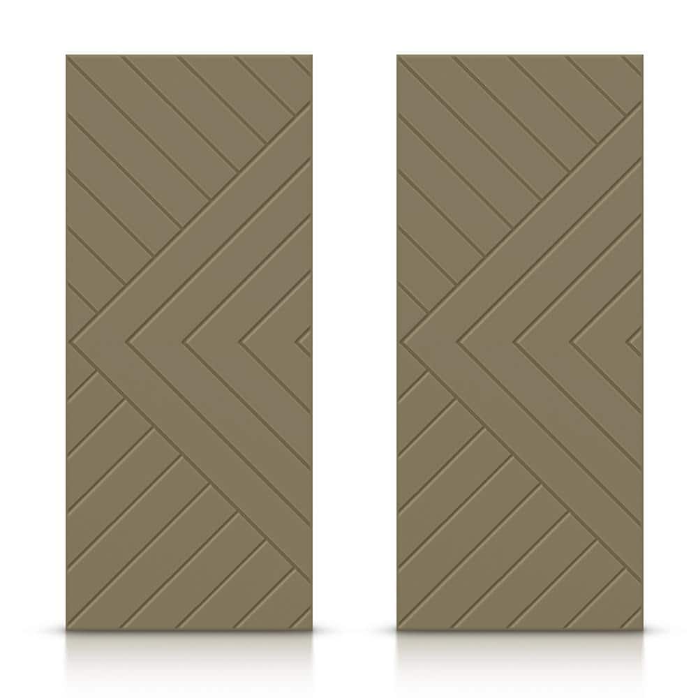 84 in. x 80 in. Hollow Core Olive Green Stained Composite MDF Interior Double Closet Sliding Doors price history on PriceWatchPro