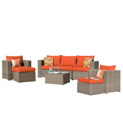 orange wicker patio furniture