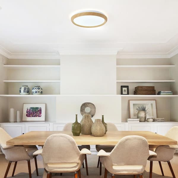 aiwen 15.75 in. 36-Watt Modern Matte White LED Flush Mount Ceiling
