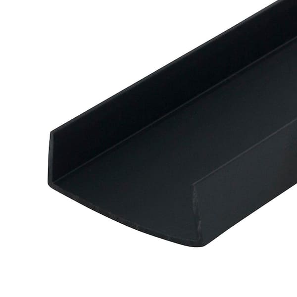 Outwater 1/2 in. D x 1-1/2 in. W x 72 in. L Black Styrene Plastic U-Channel Moulding Fits 1-1/2 in. Board, (18-Pack)