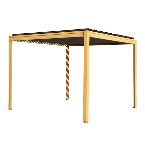 10 ft. x 10 ft. Outdoor Aluminum Pergola with Louvered Roof