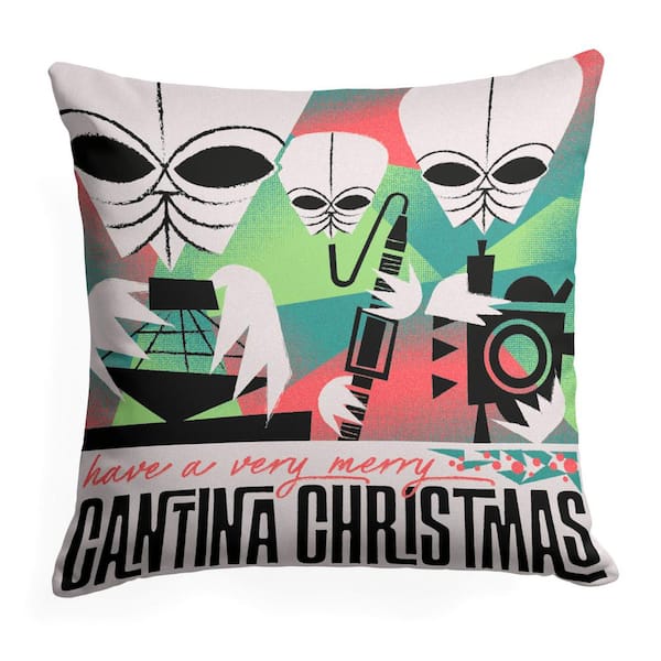 Star Wars Classic Cantina Christmas Printed Multi Colored Throw Pillow