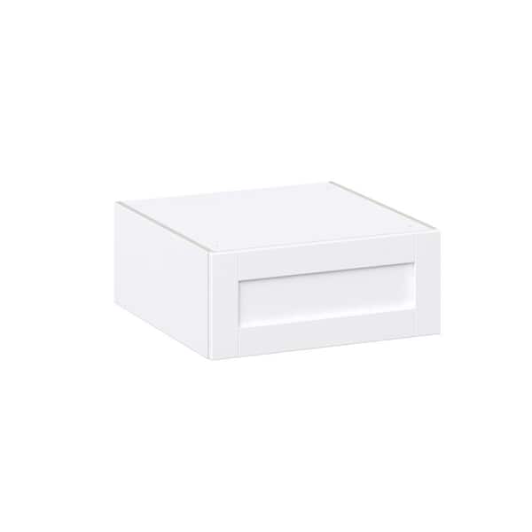 J COLLECTION Milton 24 in. W x 24 in. D x 10 in. H Assembled Shaker Wall Bridge Kitchen Cabinet in Bright White with Lift Up Door