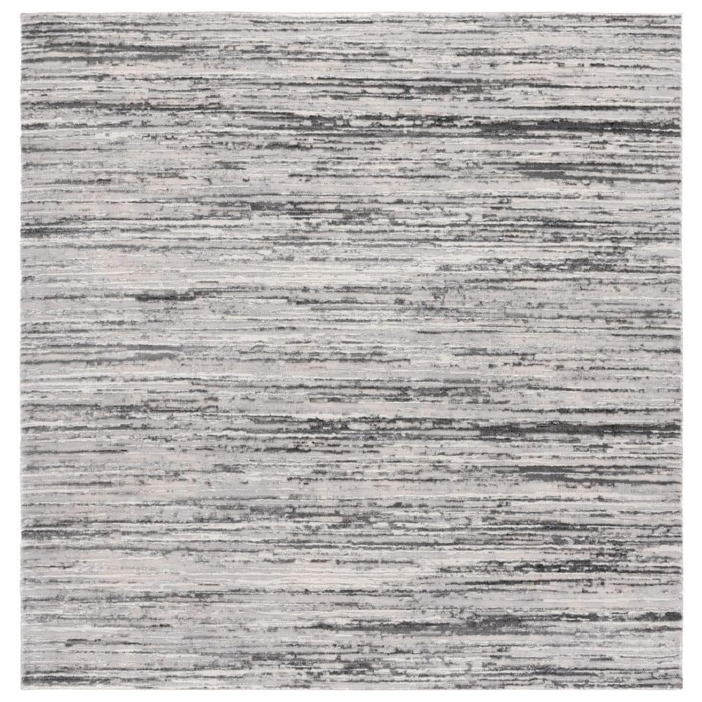 Hanna Gray/Ivory 7 ft. x 7 ft. Abstract Distressed Striped Square Area Rug price history on PriceWatchPro
