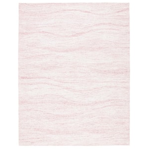 Metro Pink/Ivory 8 ft. x 10 ft. Abstract Waves Area Rug