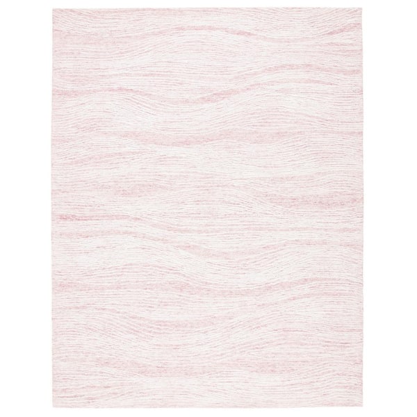 SAFAVIEH Metro Pink/Ivory 8 ft. x 10 ft. Abstract Waves Area Rug
