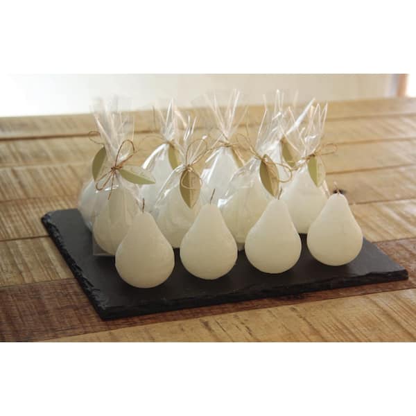 Vance Kitira 2.5 in. Melon White Petite Decorative Timber Pear - Set of 12