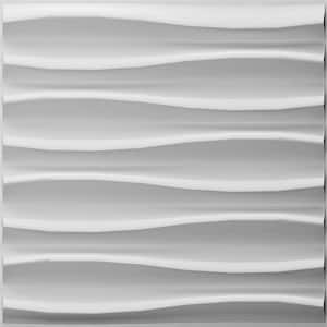 Falkirk Fifer 20 in. x 20 in. Paintable Off White Abstract Waves Fiber Decorative Wall Paneling (10-Pack)