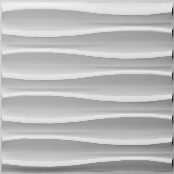 Dundee Deco Falkirk Fifer 20 in. x 20 in. Paintable Off White Abstract Waves Fiber Decorative Wall Paneling (10-Pack)