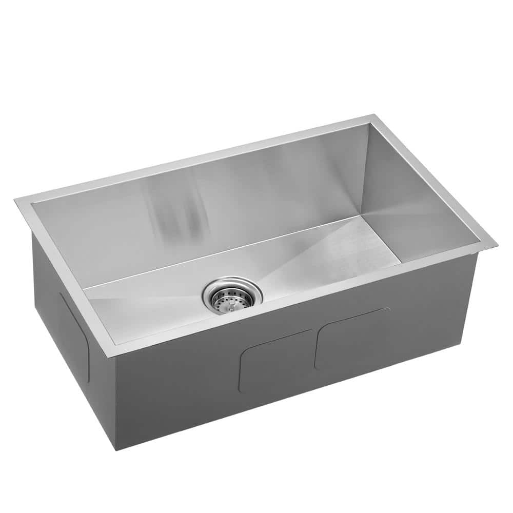 30-Inch Stainless Steel Single Bowl Undermount Kitchen Sink with Faucet