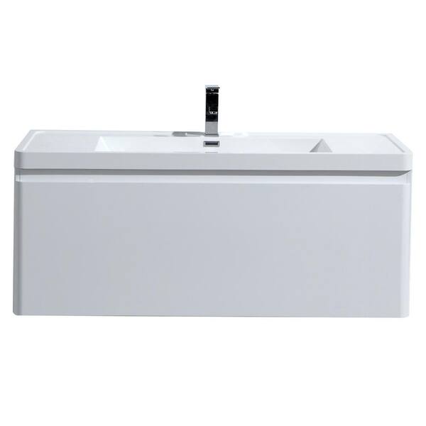 Moreno Bath Happy 48 in. W Bath Vanity in High Gloss White with Reinforced Acrylic Vanity Top in White with White Basin
